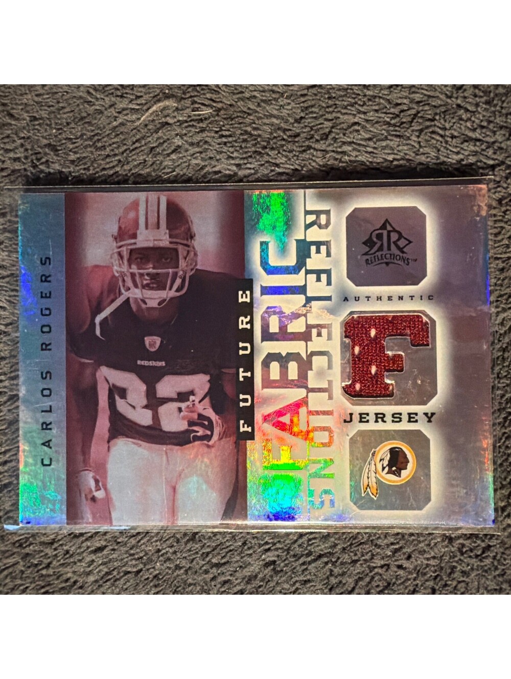 2005 Upper Deck Reflections Carlos Rogers #FFR-CA Rookie RC WORN Patch Refractor